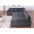 Shin Polyester Corduroy Sleeper Sofa Bed With Storage Chaise Dark Gray