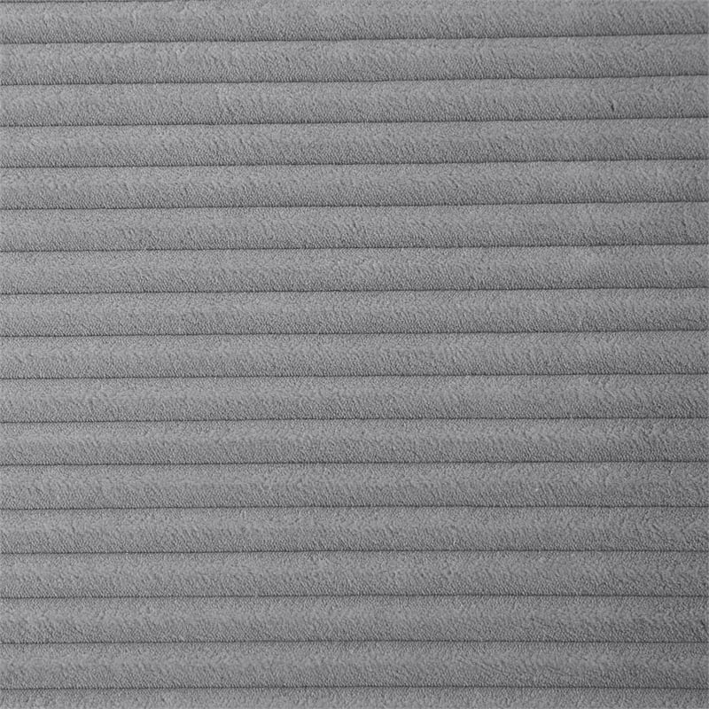 Shin Polyester Corduroy Sleeper Sofa Bed With Storage Chaise Light Gray