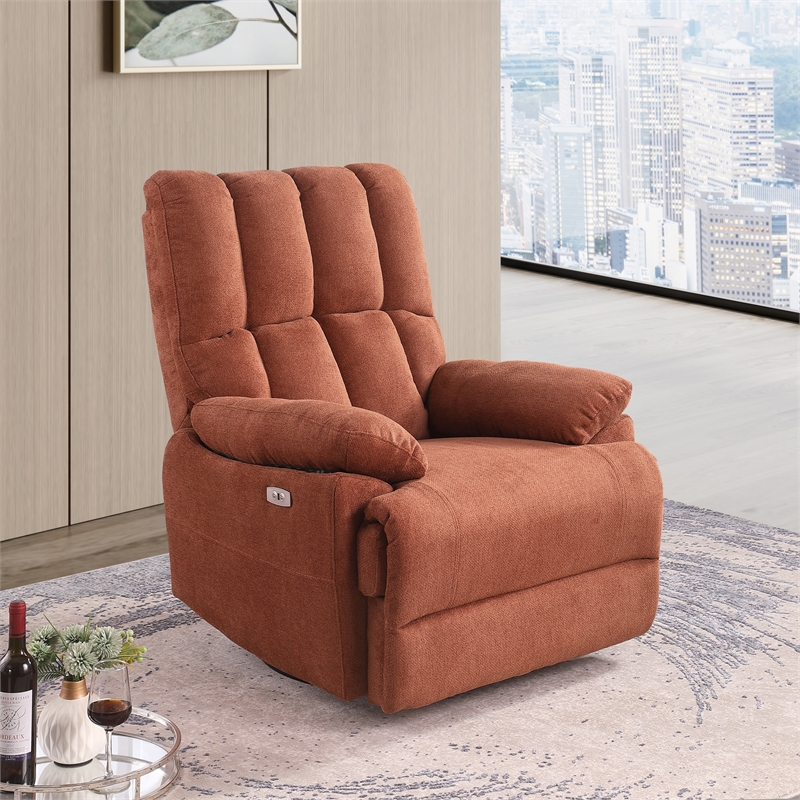 Ada Dual Motor Power Lift Recliner With USB Port Fabric Upholstered Caramel