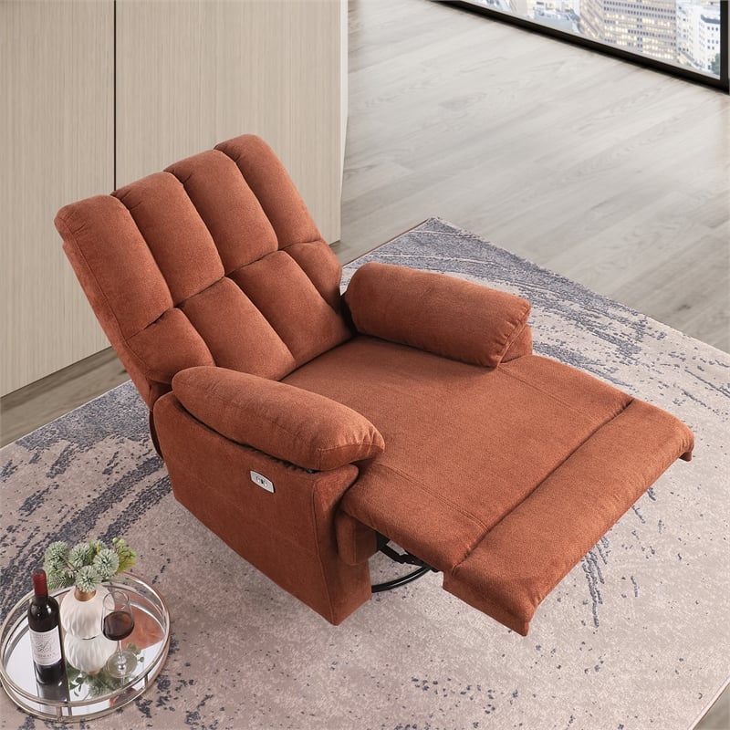 Ada Dual Motor Power Lift Recliner With USB Port Fabric Upholstered Caramel