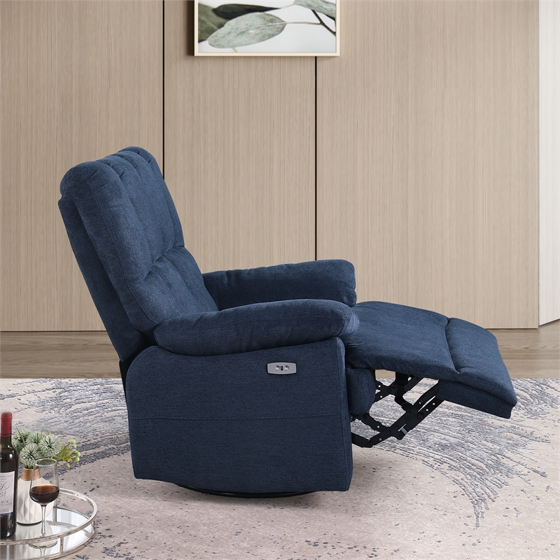 Ada Dual Motor Power Lift Recliner With USB Port Fabric Upholstered Blue