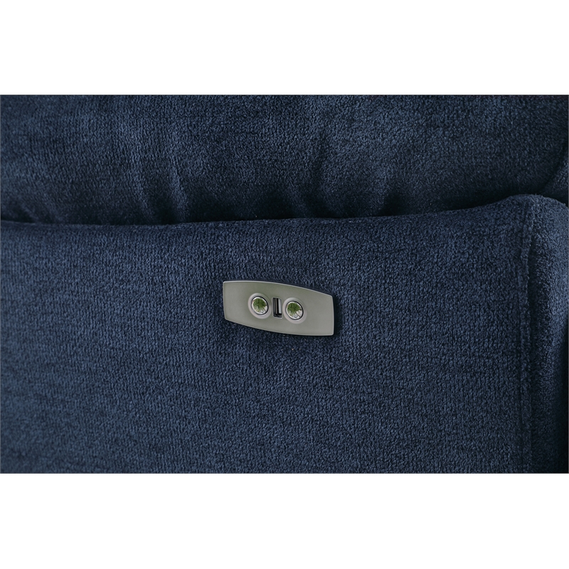 Ada Dual Motor Power Lift Recliner With USB Port Fabric Upholstered Blue