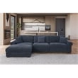 Oliver Modern Style Polyester Upholstered Large Sectional Sofa Couch Dark Blue