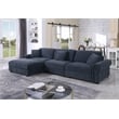 Oliver Modern Style Polyester Upholstered Large Sectional Sofa Couch Dark Blue