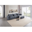 Kass Polyester Corduroy Sectional Sofa With Storage Ottoman Dark Gray