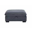 Kass Polyester Corduroy Sectional Sofa With Storage Ottoman Dark Gray