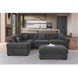 Oliver Polyester Upholstered Large 4 Seats Sectional Sofa with Ottoman Dark Gray