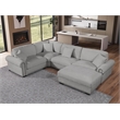 Oliver Polyester Upholstered Large 4-Seat Sectional Sofa with Ottoman Light Gray