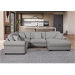Oliver Polyester Upholstered Large 4-Seat Sectional Sofa with Ottoman Light Gray