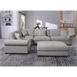 Oliver Polyester Upholstered Large 4-Seat Sectional Sofa with Ottoman Light Gray