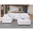 Oliver Polyester Upholstered Large 4 Seats Sectional Sofa with Ottoman White