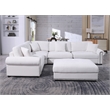 Oliver Polyester Upholstered Large 4 Seats Sectional Sofa with Ottoman White