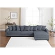 Jane Polyester Upholstered Sectional Comfy Sofa With Ottoman Dark Gray