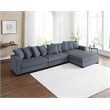 Jane Polyester Upholstered Sectional Comfy Sofa With Ottoman Dark Gray