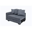Jane Polyester Upholstered Sectional Comfy Sofa With Ottoman Dark Gray