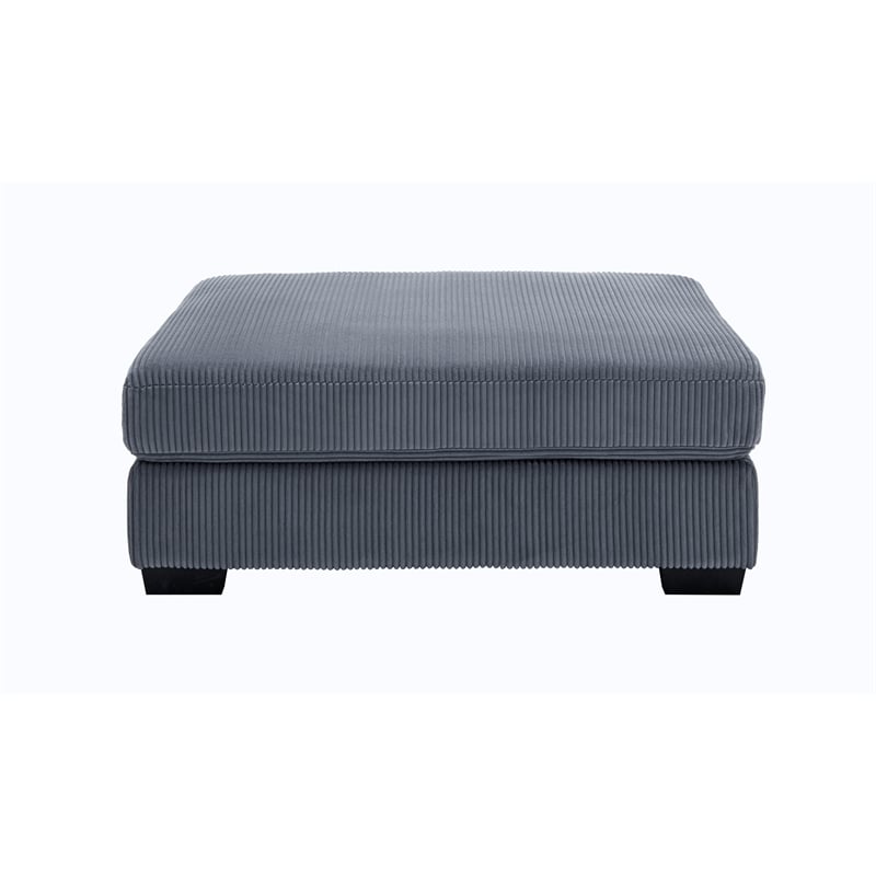 Jane Polyester Upholstered Sectional Comfy Sofa With Ottoman Dark Gray