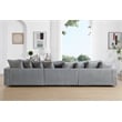 Jane Polyester Upholstered Sectional Comfy Sofa With Ottoman Light Gray