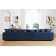 Jane Polyester Upholstered Sectional Comfy Sofa With Ottoman Blue