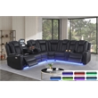 Ollie Faux Leather Electric Recliner W/ Cup Holder & Speaker & USB Charger Black