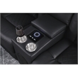 Ollie Faux Leather Electric Recliner W/ Cup Holder & Speaker & USB Charger Black