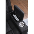 Ollie Faux Leather Electric Recliner W/ Cup Holder & Speaker & USB Charger Black