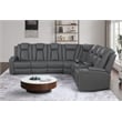 Ollie Faux Leather Electric Recliner W/ Cup Holder & Speaker & USB Charger Gray