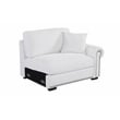 Oliver Polyester Sectional Sofa Couch with Ottoman & Cup holder & Charger White