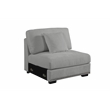 Oliver Polyester Sectional Sofa Couch with Ottoman & Cup holder & Charger Gray