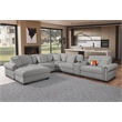 Oliver Polyester Sectional Sofa Couch with Ottoman & Cup holder & Charger Gray
