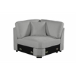 Oliver Polyester Sectional Sofa Couch with Ottoman & Cup holder & Charger Gray