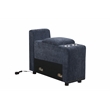 Oliver Polyester Sectional Sofa Couch with Ottoman & Cup holder & Charger Blue
