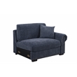 Oliver Polyester Sectional Sofa Couch with Ottoman & Cup holder & Charger Blue