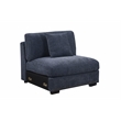 Oliver Polyester Sectional Sofa Couch with Ottoman & Cup holder & Charger Blue