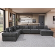 Oliver Polyester Upholstered Large Sectional Sofa 6-seat with ottoman Dark Gray