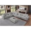 Oliver Polyester Upholstered Large Sectional Sofa 6-seat with ottoman Light Gray