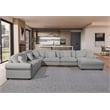 Oliver Polyester Upholstered Large Sectional Sofa 6-seat with ottoman Light Gray