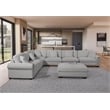 Oliver Polyester Upholstered Large Sectional Sofa 6-seat with ottoman Light Gray