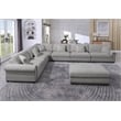 Oliver Polyester Upholstered Large Sectional Sofa 6-seat with ottoman Light Gray