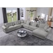 Oliver Polyester Upholstered Large Sectional Sofa 6-seat with ottoman Light Gray