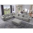 Oliver Polyester Upholstered Large Sectional Sofa 6-seat with ottoman Light Gray
