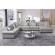 Oliver Polyester Upholstered Large Sectional Sofa 6-seat with ottoman Light Gray