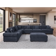 Oliver Polyester Upholstered Large Sectional Sofa 6-seat with ottoman Blue