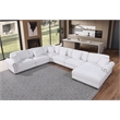 Oliver Polyester Upholstered Large Sectional Sofa 6-seat with ottoman White