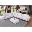 Oliver Polyester Upholstered Large Sectional Sofa 6-seat with ottoman White