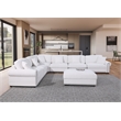 Oliver Polyester Upholstered Large Sectional Sofa 6-seat with ottoman White
