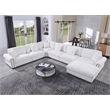 Oliver Polyester Upholstered Large Sectional Sofa 6-seat with ottoman White