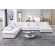 Oliver Polyester Upholstered Large Sectional Sofa 6-seat with ottoman White