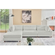 Sally Corduroy Polyester Upholstered Sectional Sofa 3-Seat W/ Ottoman Light Gray