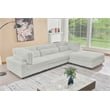Sally Corduroy Polyester Upholstered Sectional Sofa 3-Seat W/ Ottoman Light Gray