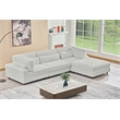 Sally Corduroy Polyester Upholstered Sectional Sofa 3-Seat W/ Ottoman Light Gray